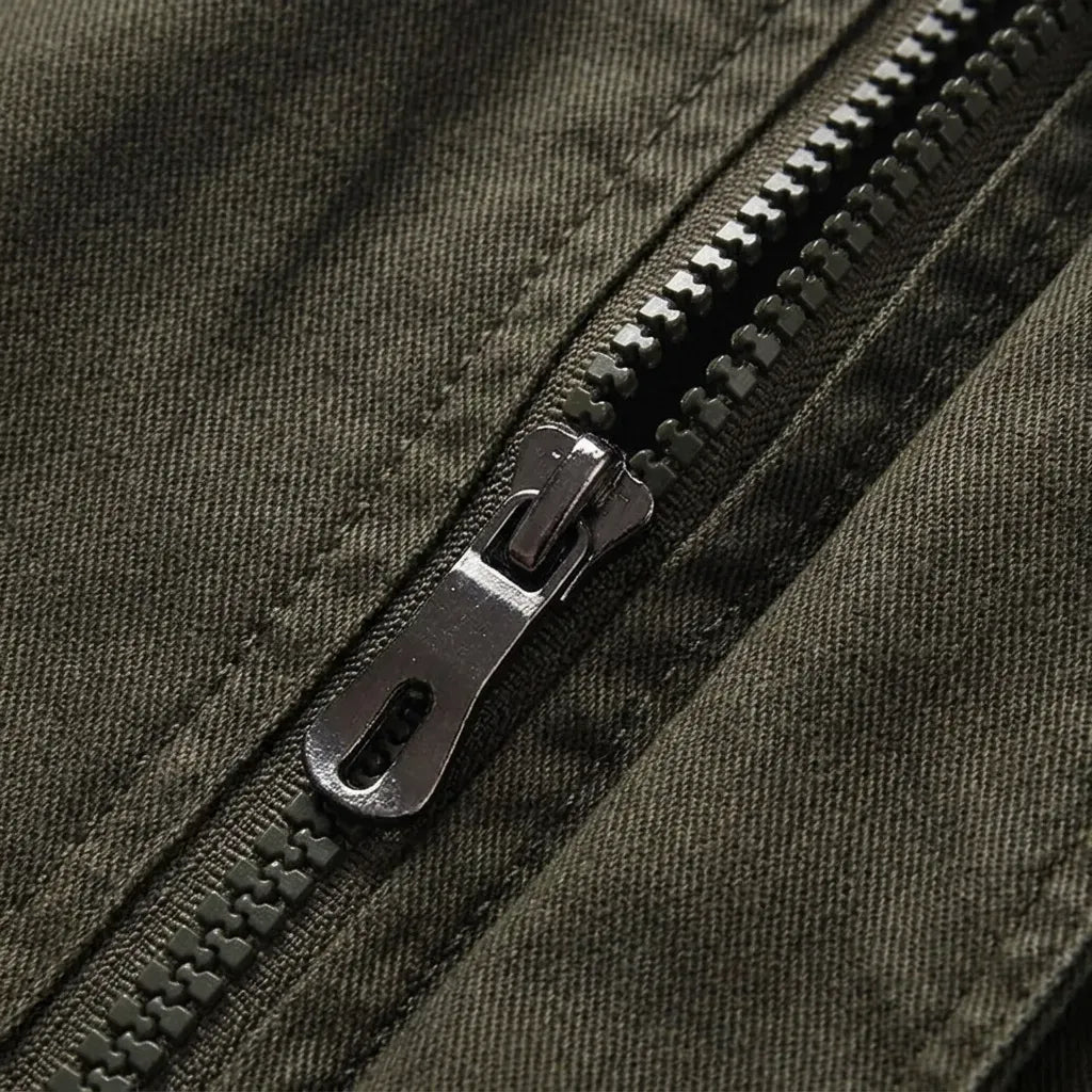 Close-up Feldjacke für Herren aus Baumwolle im Standard-Design Grün 4
