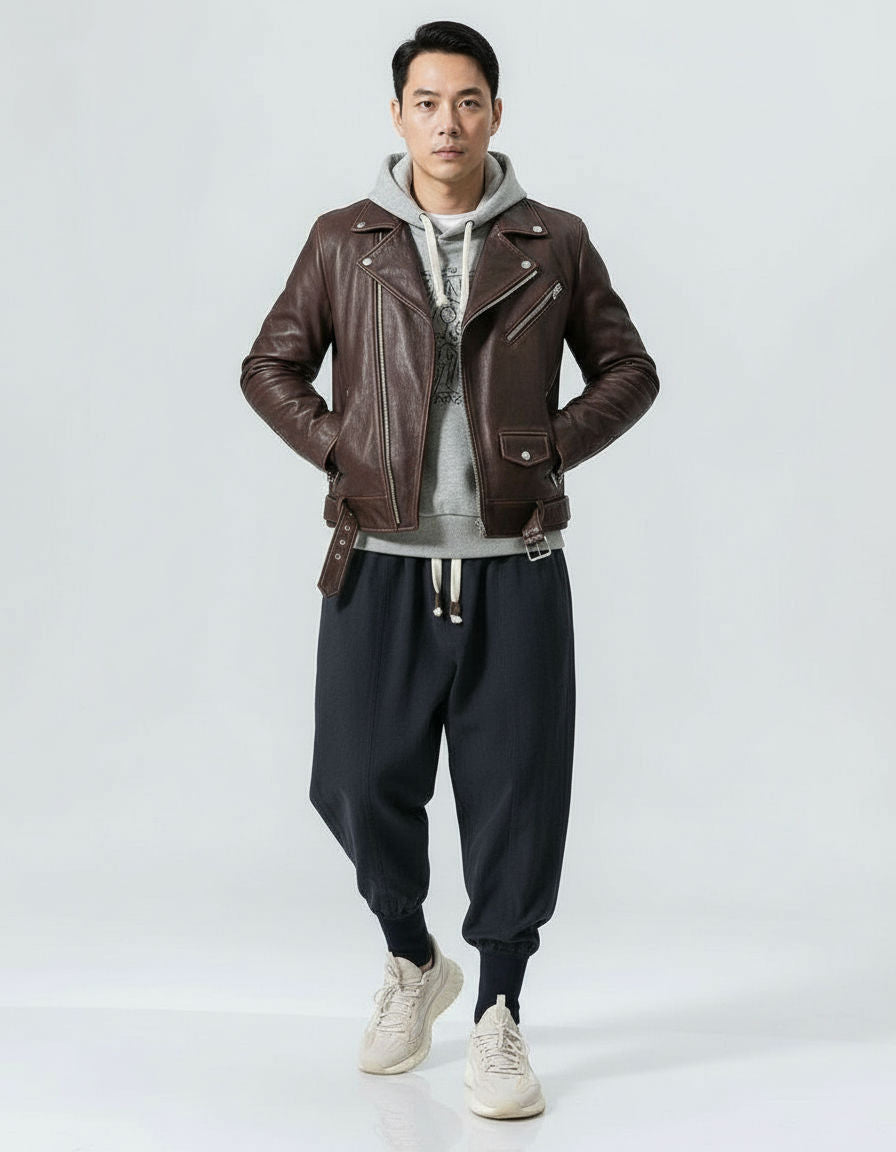 Weite Freizeithose für Herren mit hohen Bündchen und Kordelzug