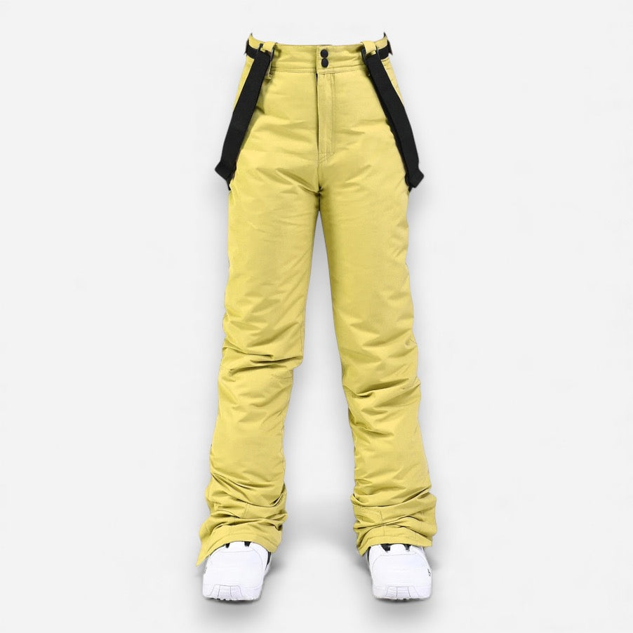 Warme Skihose für Damen mit bequemem Über-Boot Beinabschluss – einfarbig