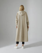 Langer Trenchcoat für Damen mit geradem Schnitt und großen Seitentaschen