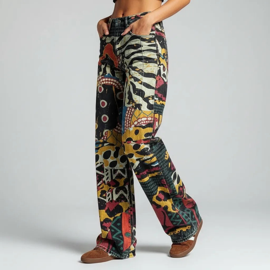 Flared Jeans für Damen mit hoher Taille im Casual-Stil