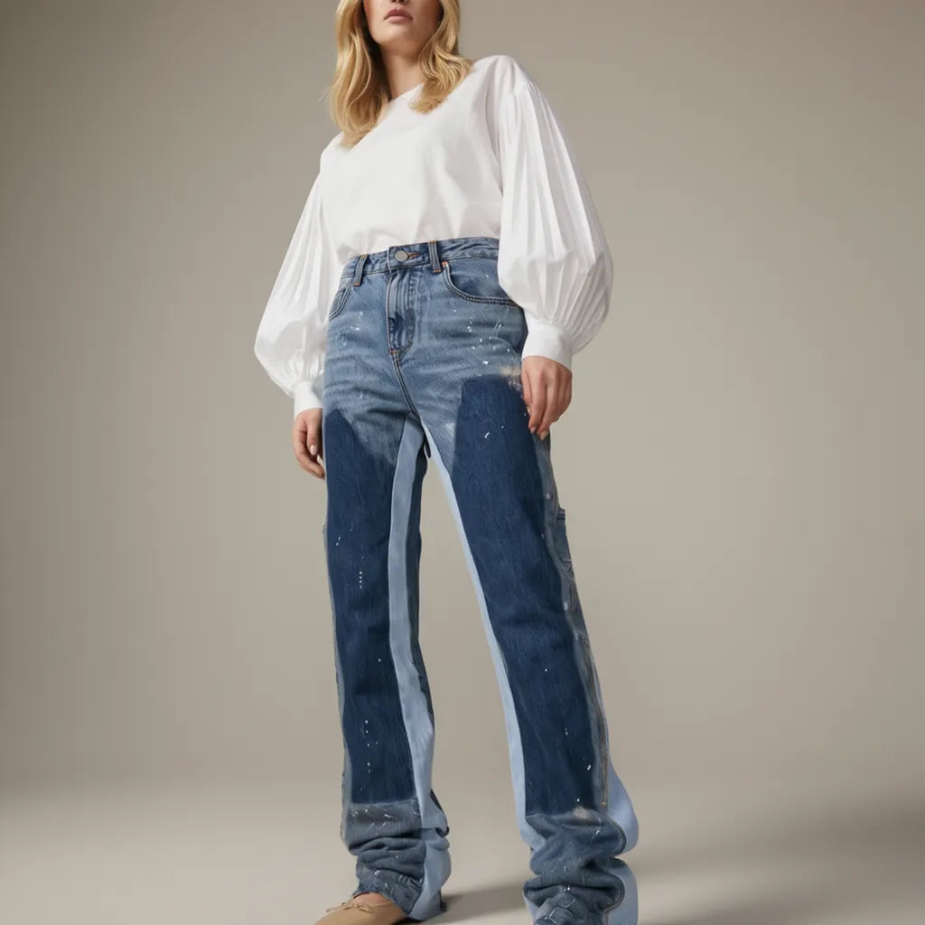 Schlaghose für Damen aus Denim im Carpetener-Stil