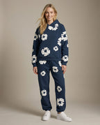Jogginganzug für Damen mit Kapuzenpullover und Allover-Blumenprint
