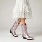 Metallische Cowboy-Stiefel für Damen im modernen Design