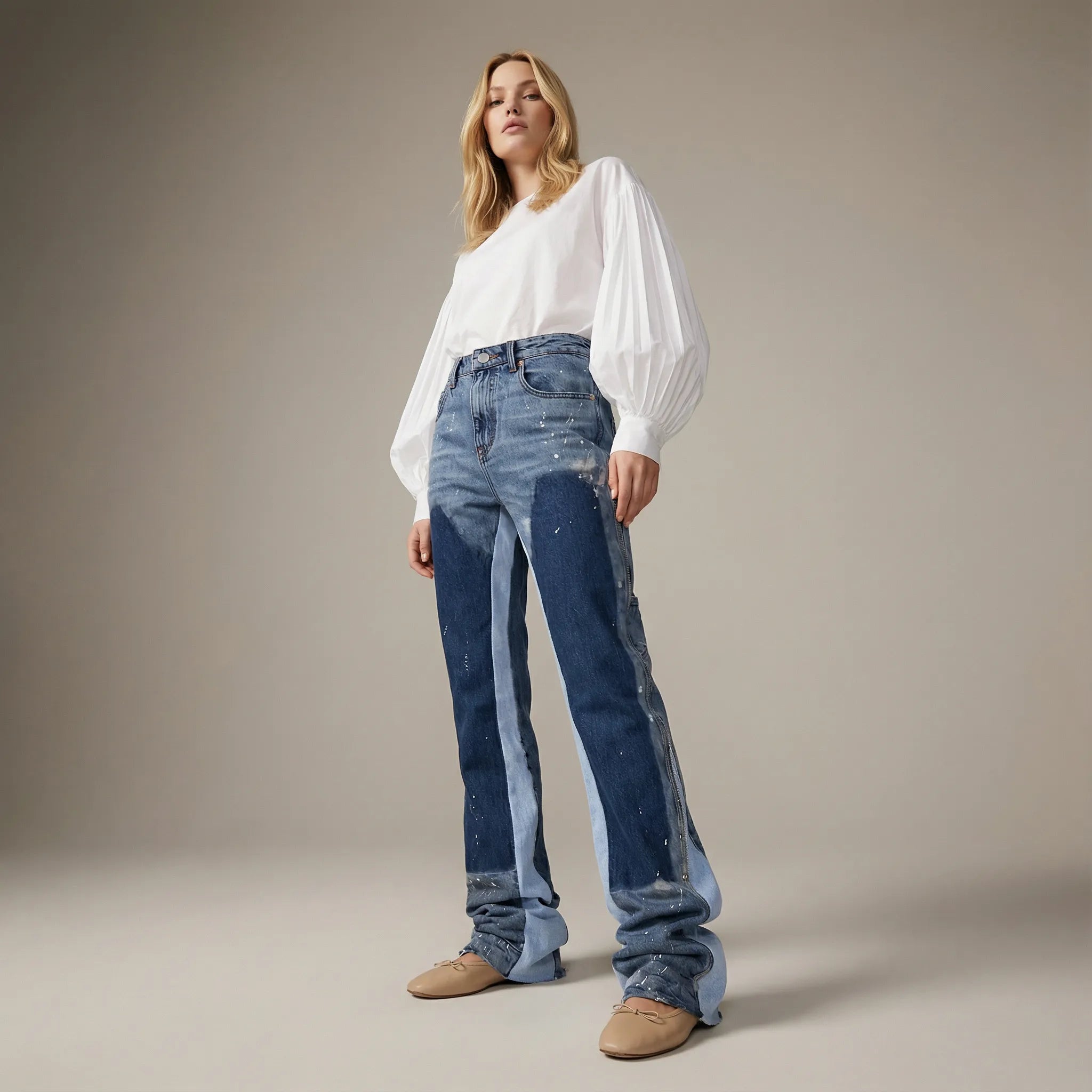 Schlaghose für Damen aus Denim im Carpetener-Stil