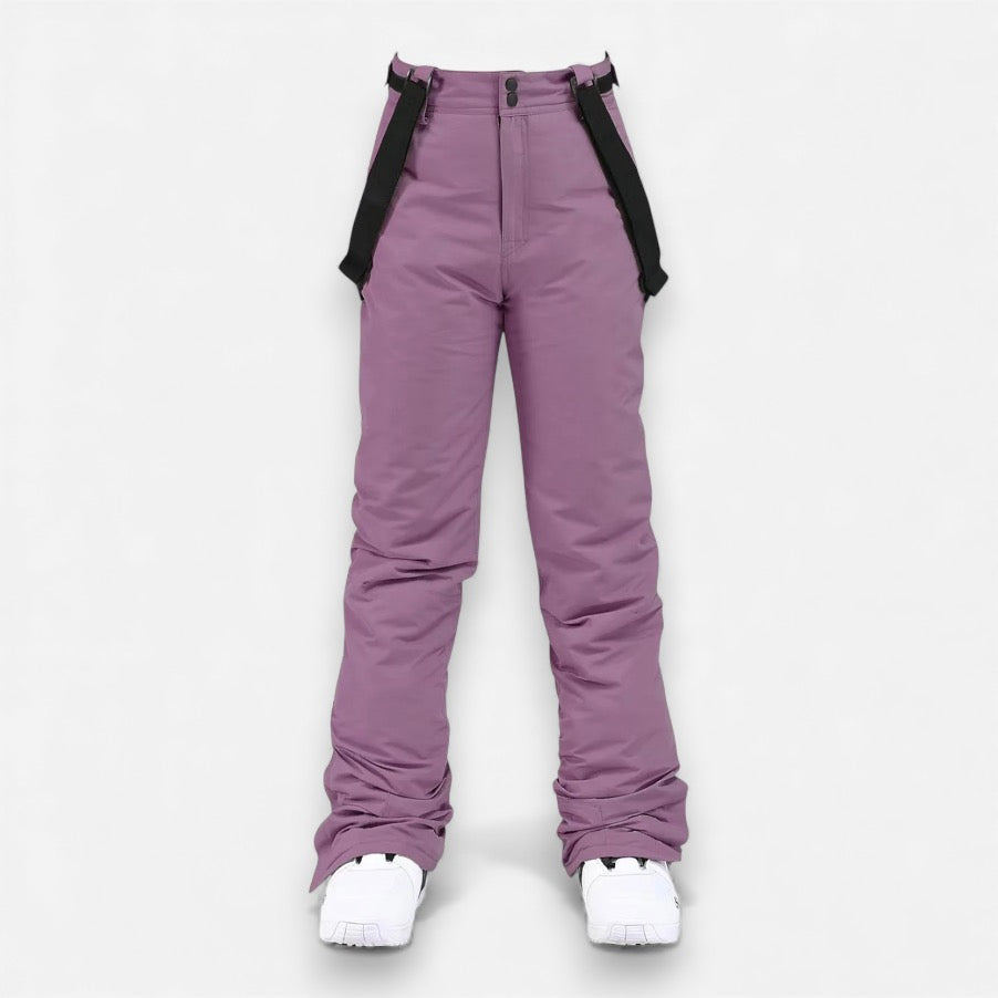 Warme Skihose für Damen mit bequemem Über-Boot Beinabschluss – einfarbig