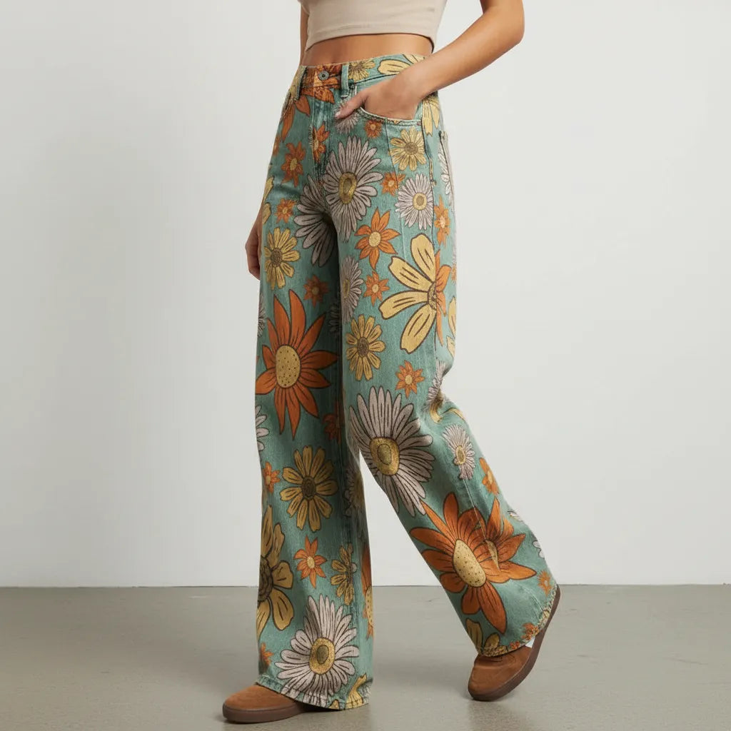 Flared Jeans für Damen mit hoher Taille im Casual-Stil