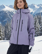 Unisex Skijacke mit Kapuze und zwei Brusttaschen mit Reißverschluss