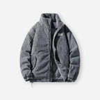 Bequeme Winterjacke aus Cord mit Stehkragen und ohne Kapuze