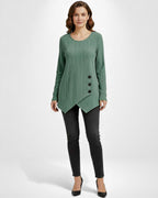 Elegantes Langarmshirt Damen mit Asymmetrischem Saum