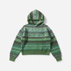 Damenpullover mit Kapuze im Norweger-Muster