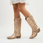 Metallische Cowboy-Stiefel für Damen im modernen Design