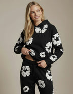 Jogginganzug für Damen mit Kapuzenpullover und Allover-Blumenprint