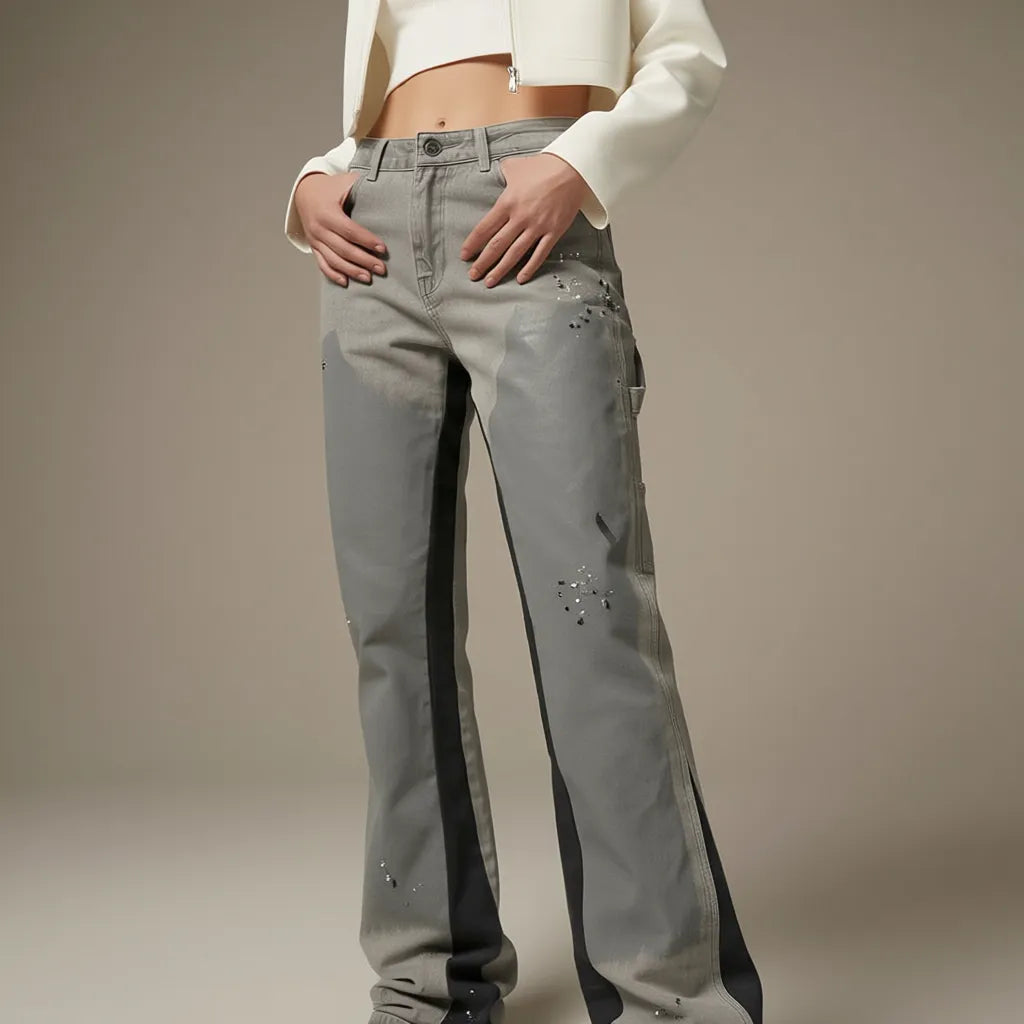 Schlaghose für Damen aus Denim im Carpetener-Stil