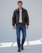 Bomberjacke für Herren mit Coating und klassischem Kragen