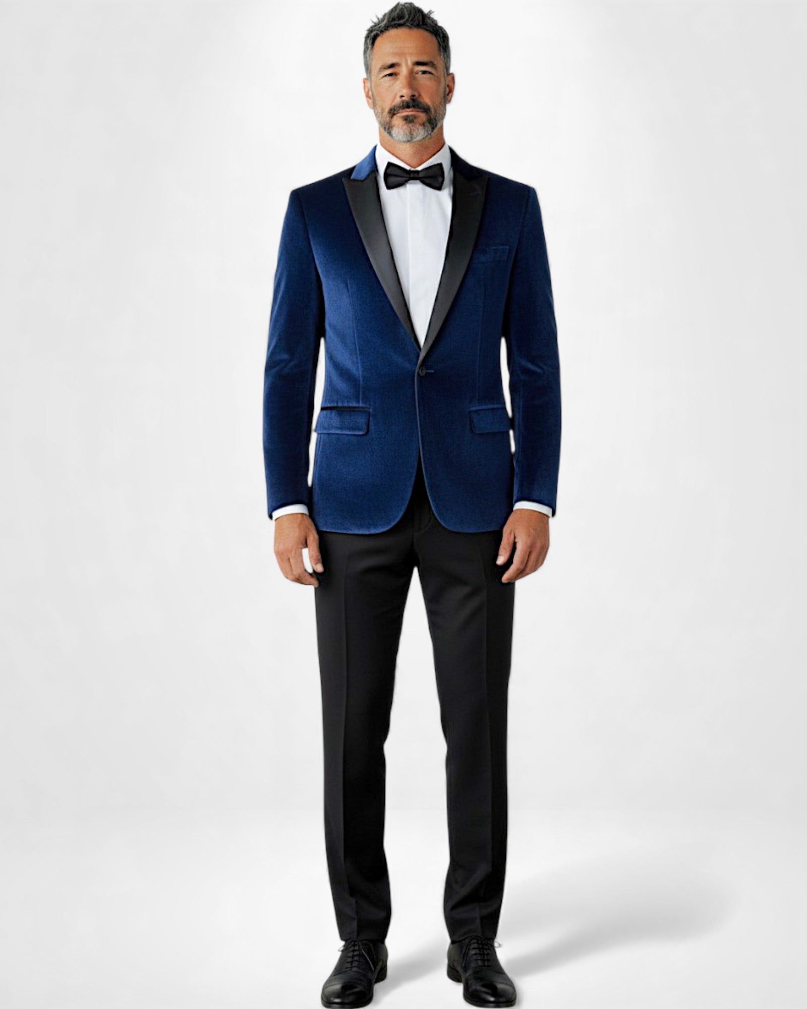 Samtblazer für Herren mit tailliertem Schnitt und Satin-Details