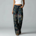 Baggy Jeans für Damen mit Buntem Blumendruck