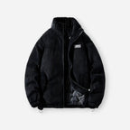 Bequeme Winterjacke aus Cord mit Stehkragen und ohne Kapuze