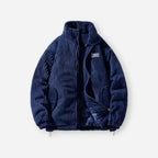 Bequeme Winterjacke aus Cord mit Stehkragen und ohne Kapuze