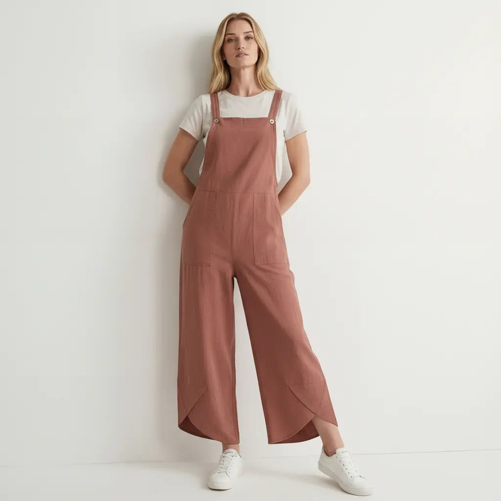 Leichte Latzhose für Damen in weitem Loose Fit