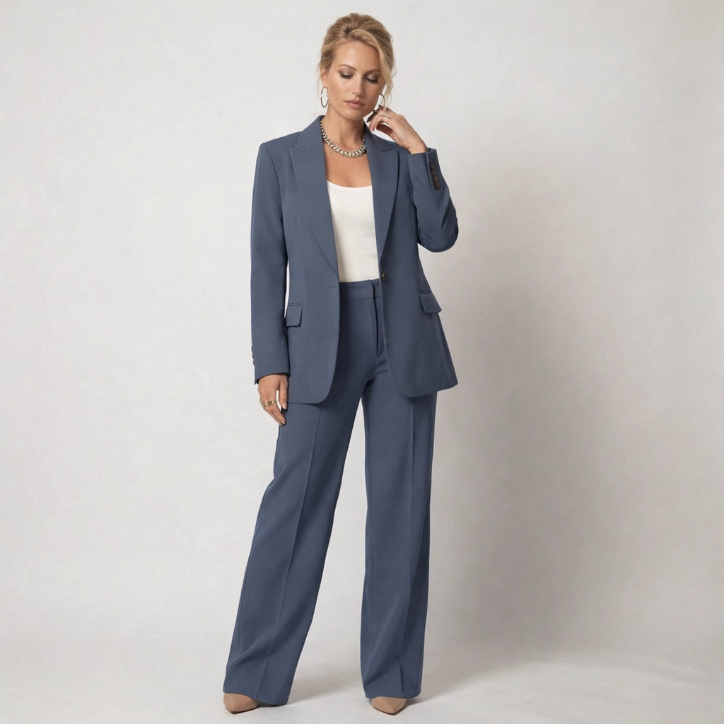 Hosenanzug für Damen mit geradem Schnitt und weitem Bein
