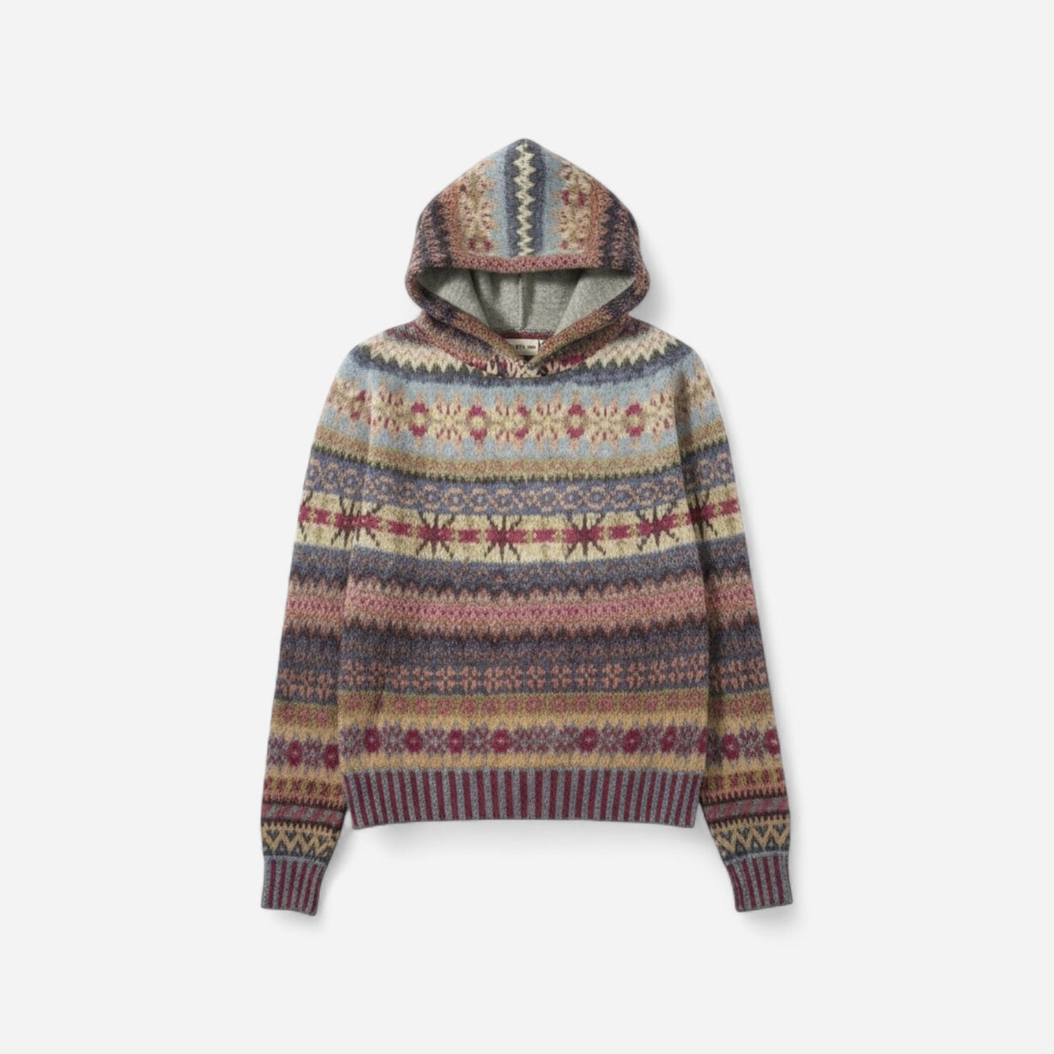 Damenpullover mit Kapuze im Norweger-Muster