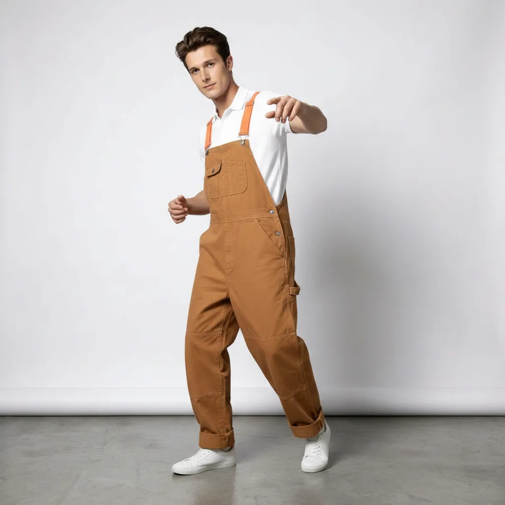 Unisex Latzhose in lässiger Passform mit Utility-Taschen