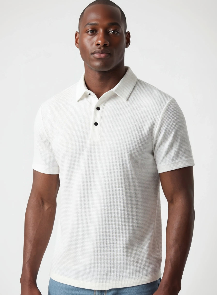 T-Shirt für Herren mit halber Knopfleiste und Polokragen