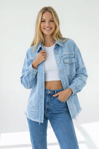 Ripped Shirtjacke für Damen mit lässigem Schnitt