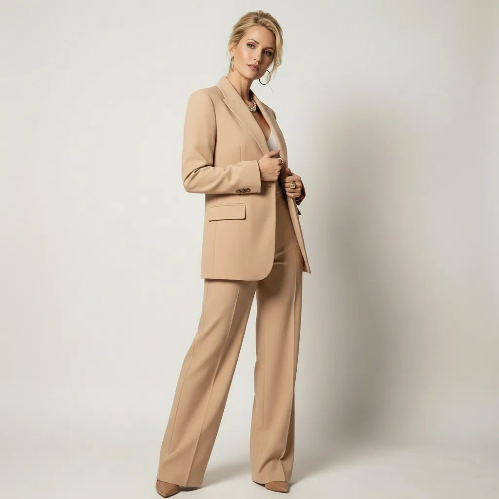 Hosenanzug für Damen mit geradem Schnitt und weitem Bein