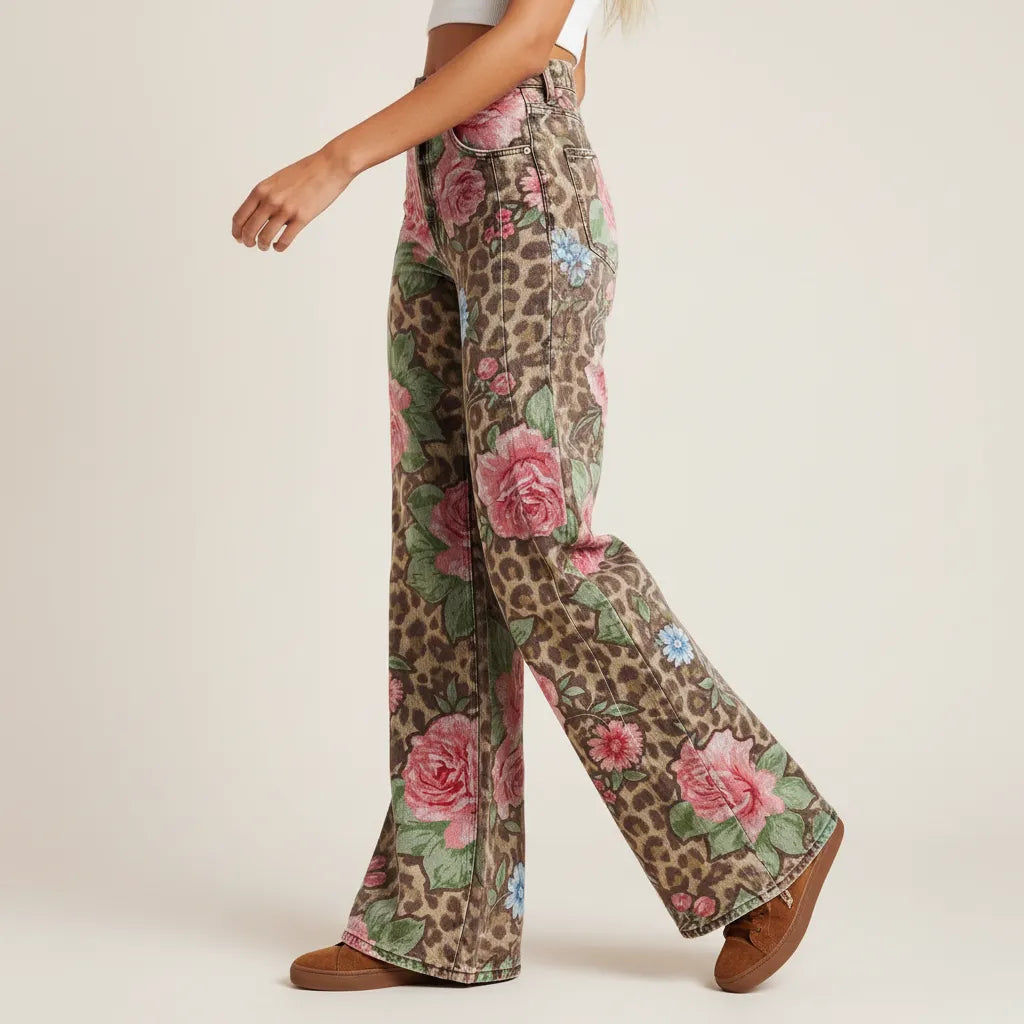 Flared Jeans für Damen mit hoher Taille im Casual-Stil