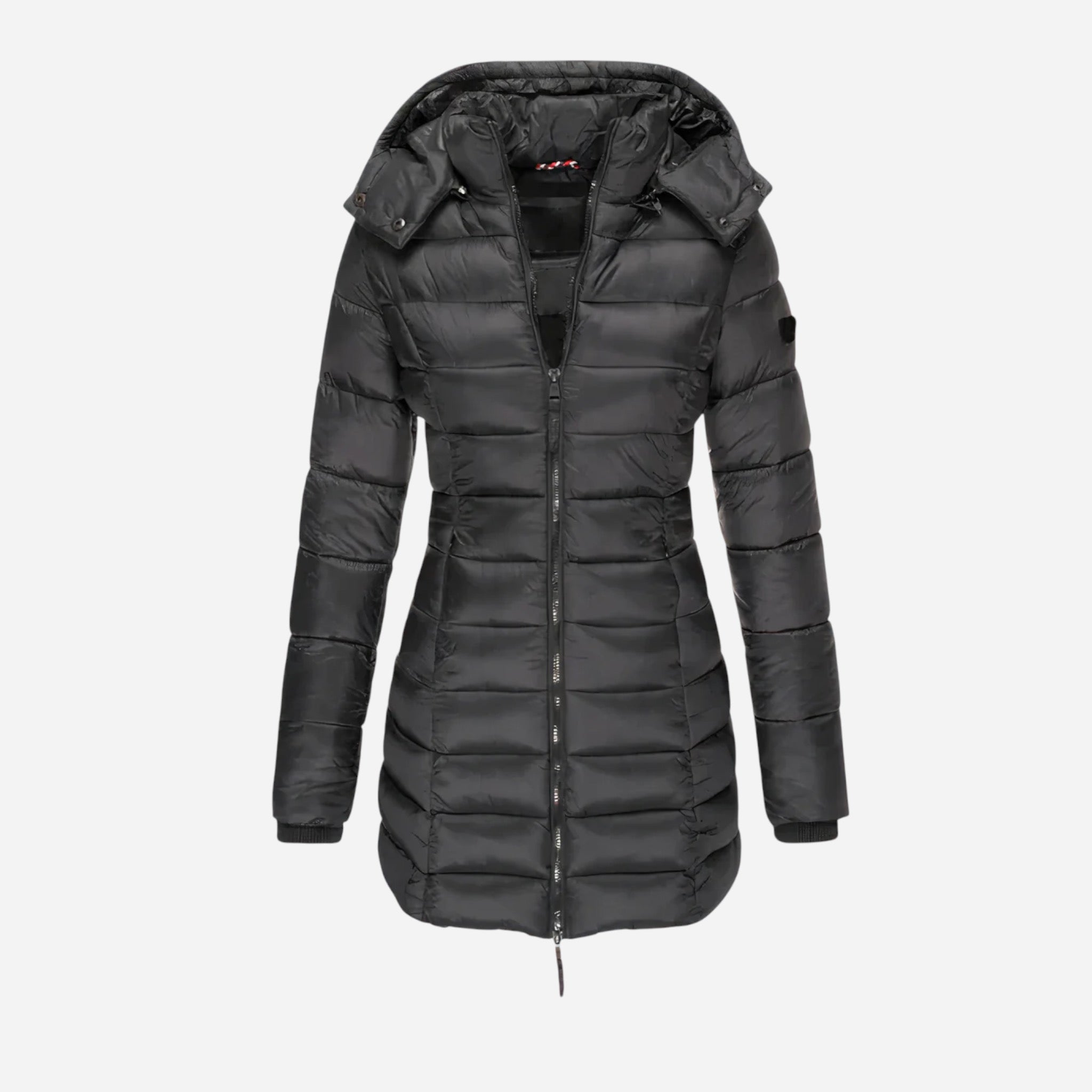 Taillierter Winter-Puffermantel für Damen