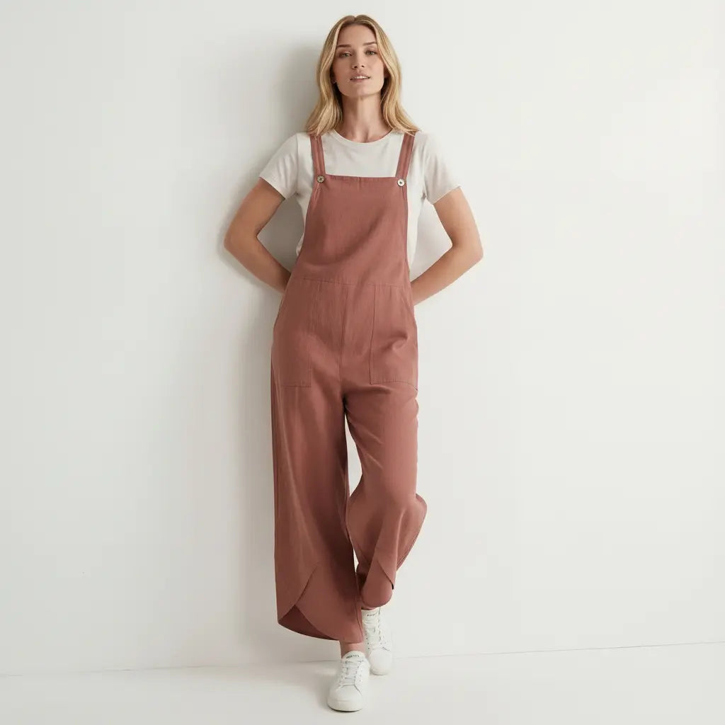 Leichte Latzhose für Damen in weitem Loose Fit