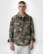 Shirtjacke für Herren im Camouflage-Design mit Knopfverschluss und Brusttaschen