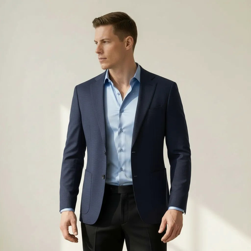 Bügelfreies Slim-Fit langarm Hemd für Herren mit Kragen in einfarbigem Design