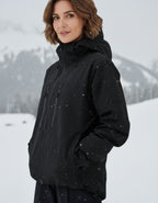 Unisex Skijacke mit Kapuze und zwei Brusttaschen mit Reißverschluss