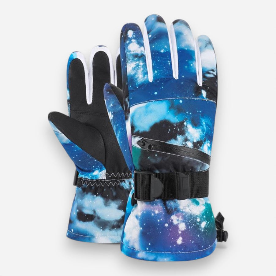 Warme Skihandschuhe mit weichem Innenfutter und Reißverschlusstasche