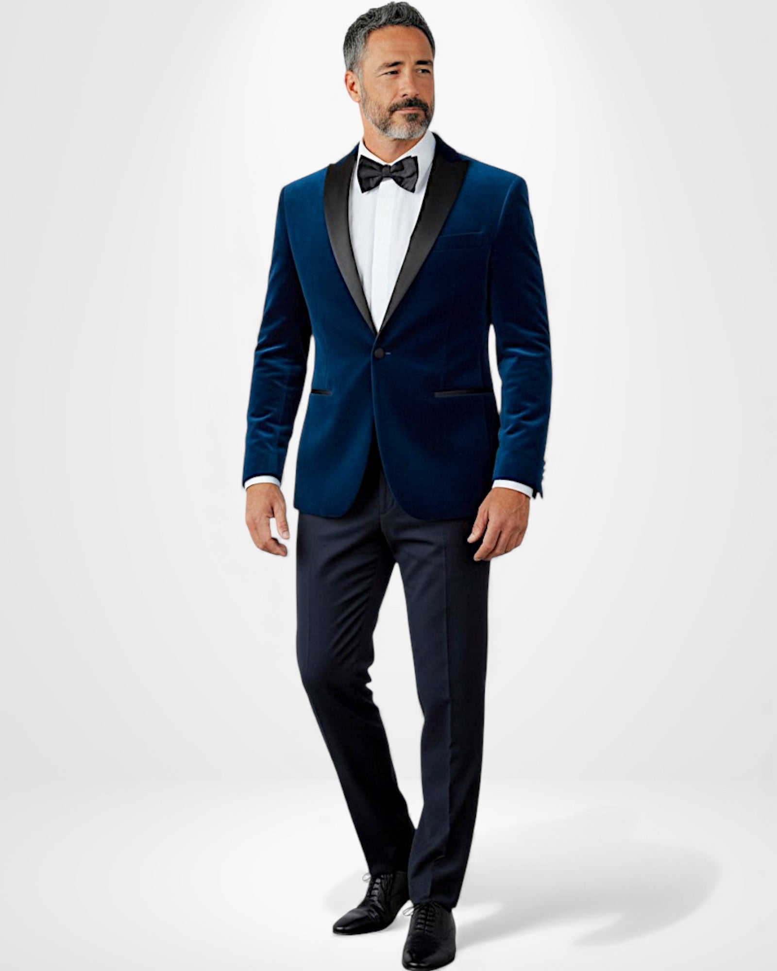 Samtblazer für Herren mit tailliertem Schnitt und Satin-Details