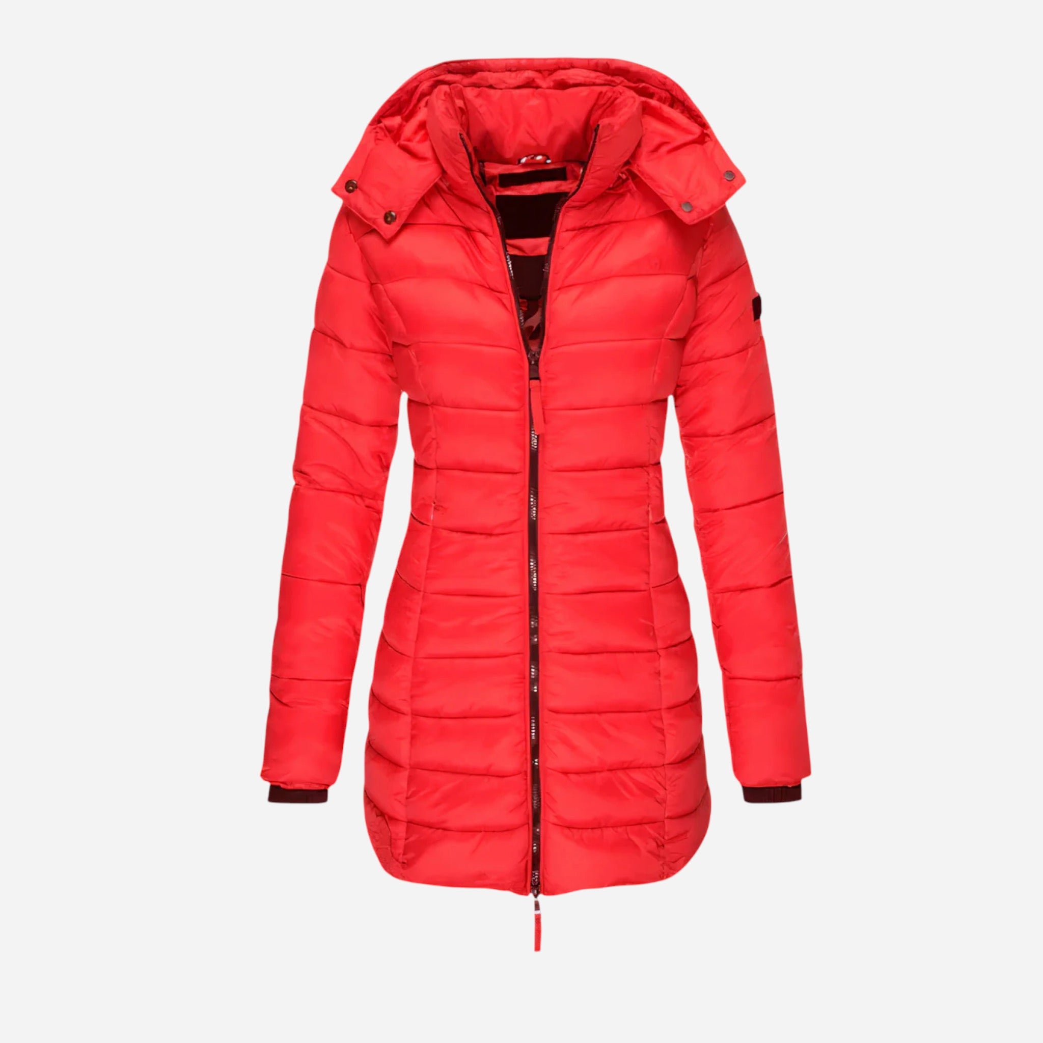 Taillierter Winter-Puffermantel für Damen