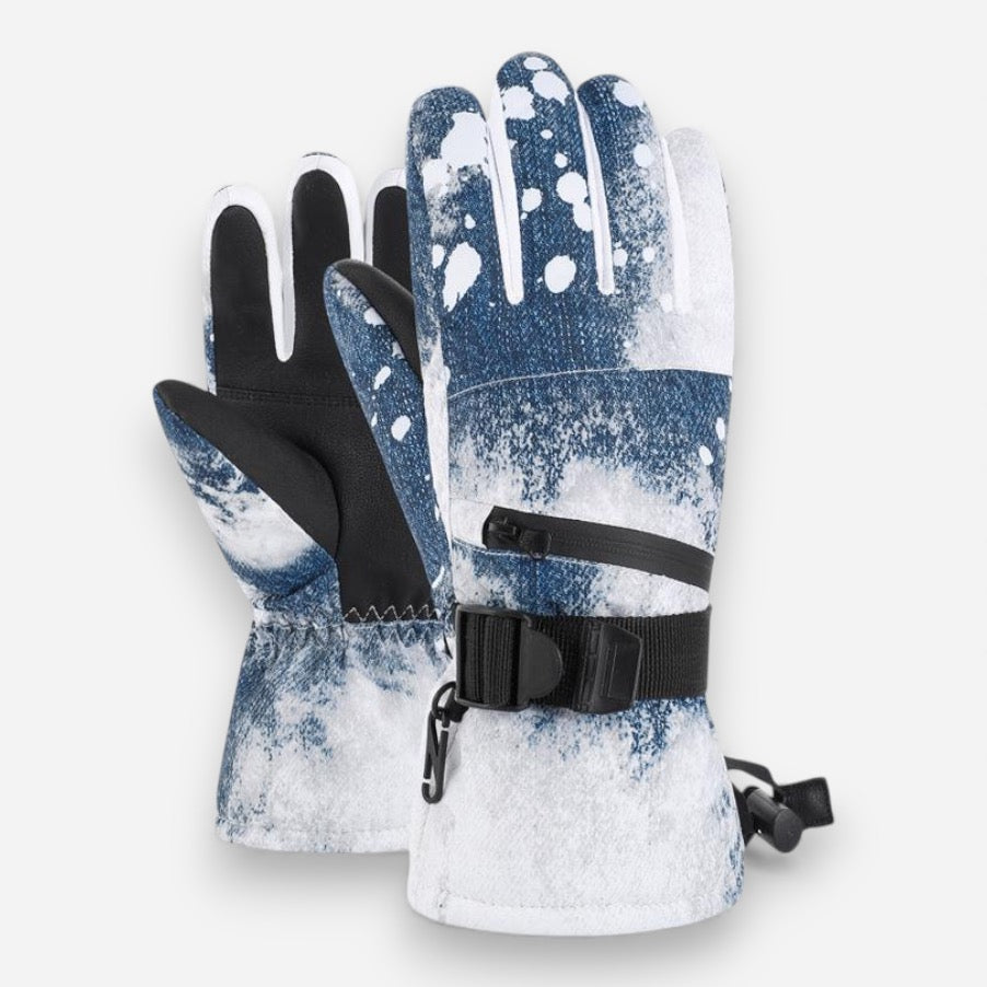 Warme Skihandschuhe mit weichem Innenfutter und Reißverschlusstasche