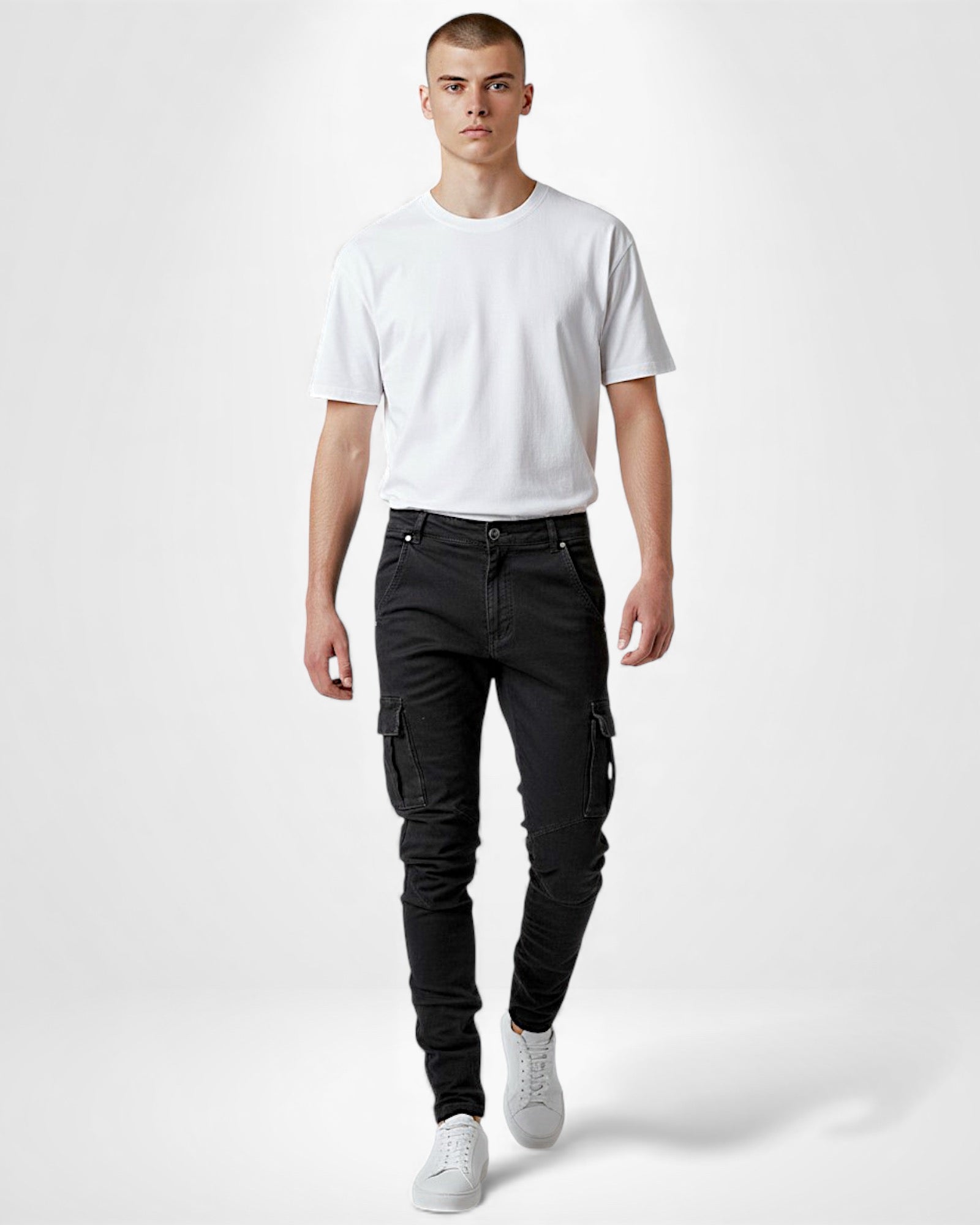 Slim-Fit Cargo Jeans für Herren mit Multifunktionalen Taschen