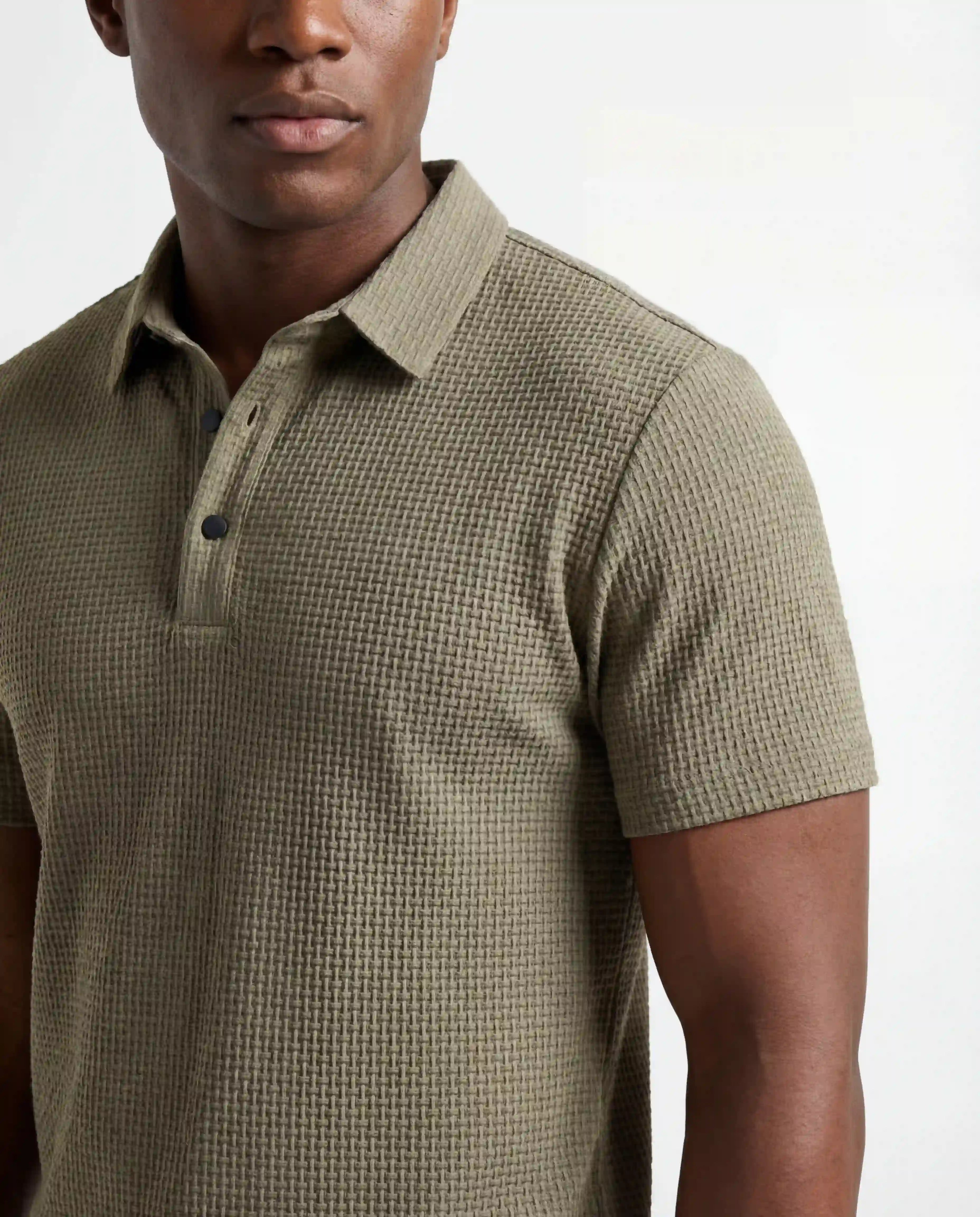 T-Shirt für Herren mit halber Knopfleiste und Polokragen