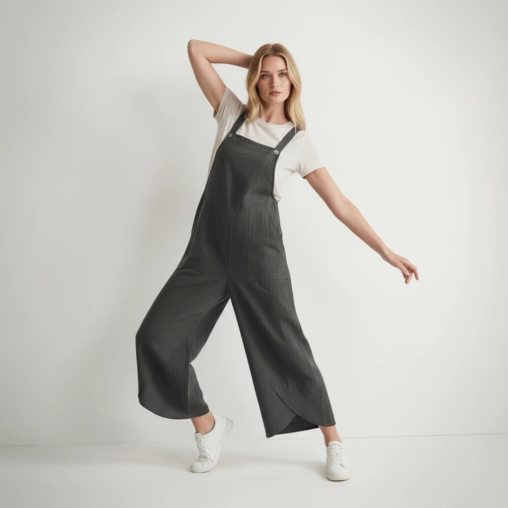 Leichte Latzhose für Damen in weitem Loose Fit