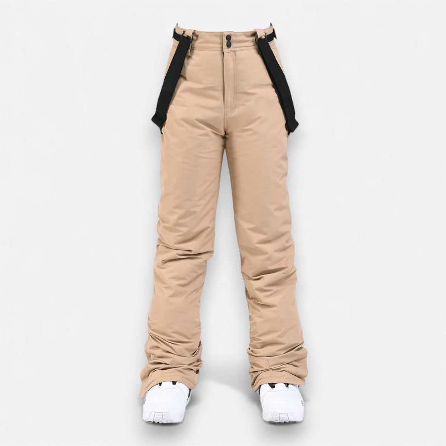 Warme Skihose für Damen mit bequemem Über-Boot Beinabschluss – einfarbig