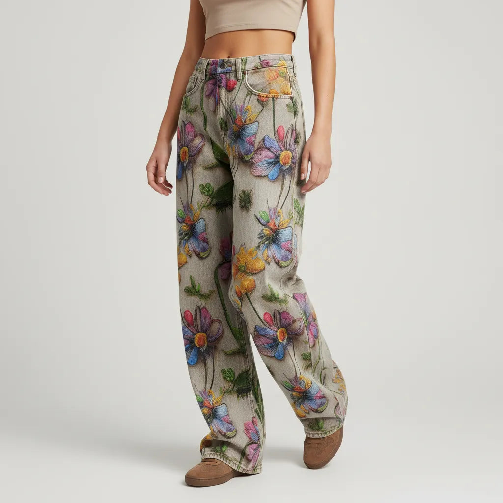 Flared Jeans für Damen mit hoher Taille im Casual-Stil