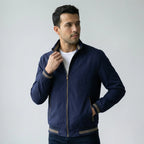 Blouson für Herren in Regular Fit mit Frontreißverschluss und Stehkragen
