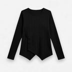 Elegantes Langarmshirt Damen mit Asymmetrischem Saum