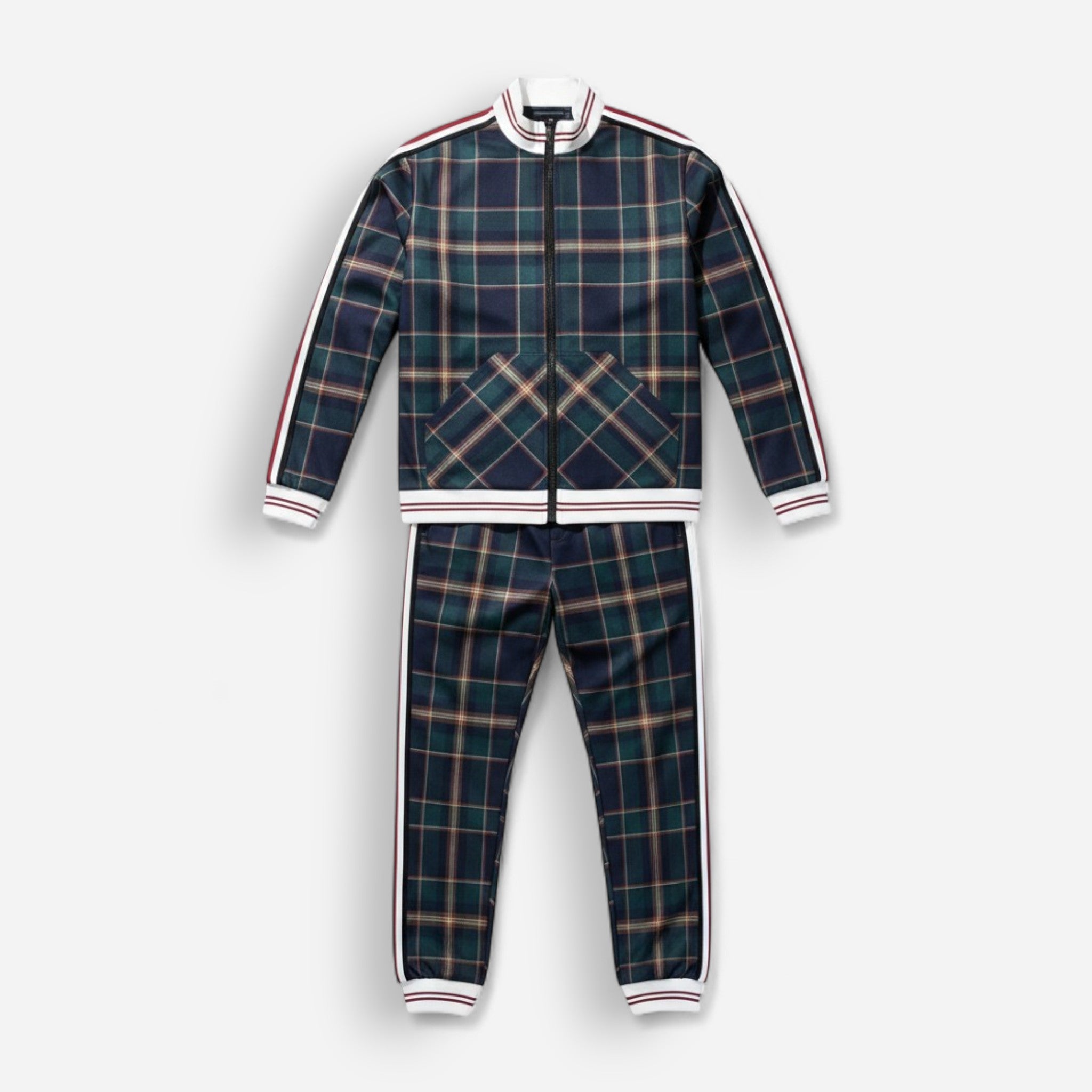 Trainingsanzug für Herren mit hohem Kragen und Rippbündchen