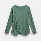Elegantes Langarmshirt Damen mit Asymmetrischem Saum