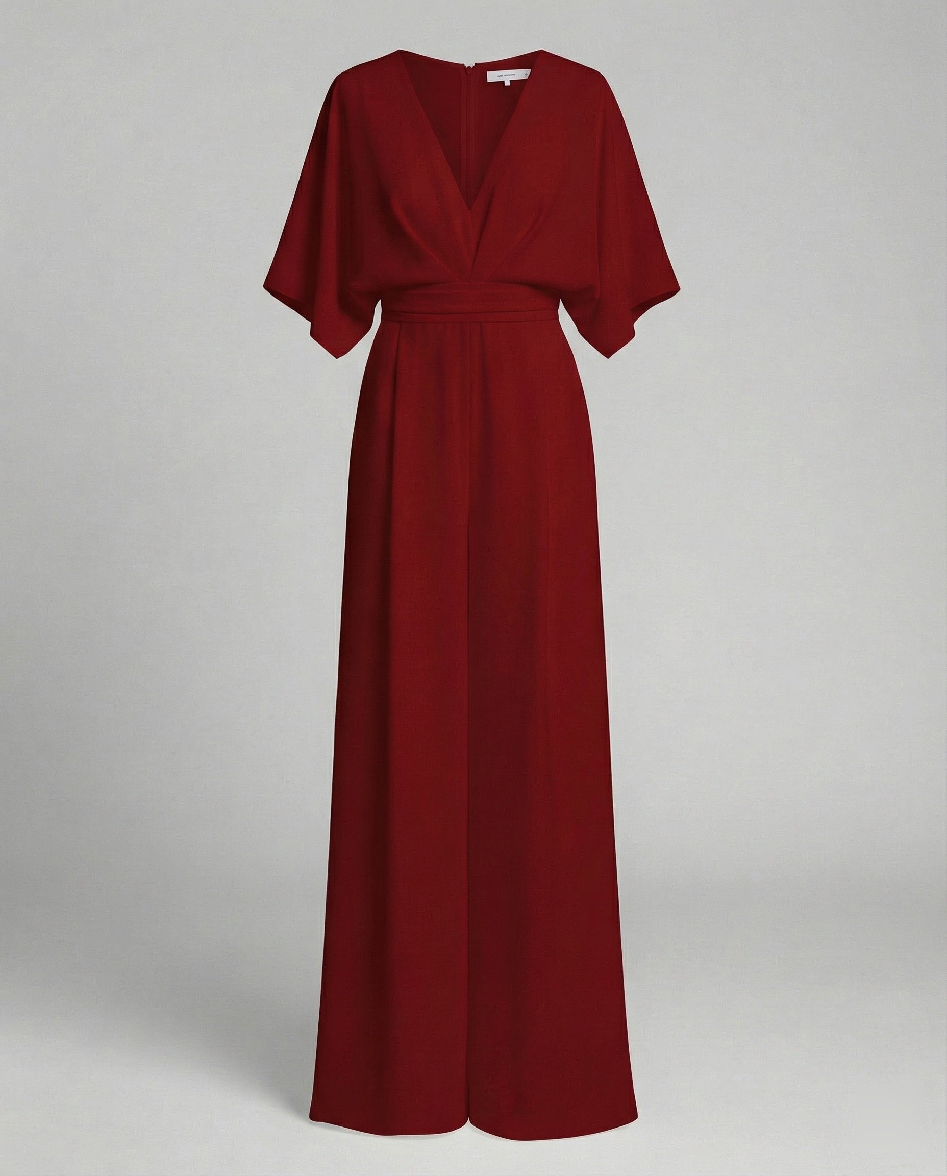 Eleganter Jumpsuit mit kurzen Ärmeln und V-Ausschnitt